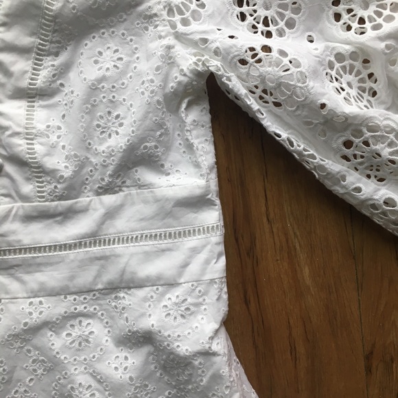 NWOT BANANA REPUBLIC Eyelet Puff-Sleeve Mini Dress - Picture 8 of 13